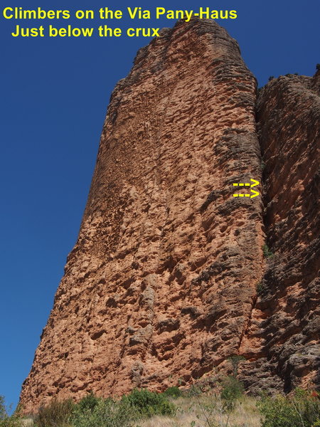 Photo 2 - Climbers near the crux pitch of the Pany-Haus route