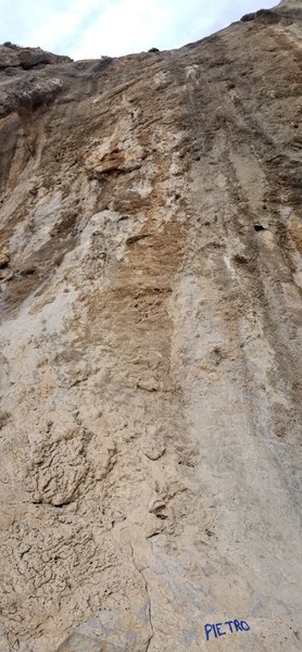 Pietro starts steep to a slab finish.