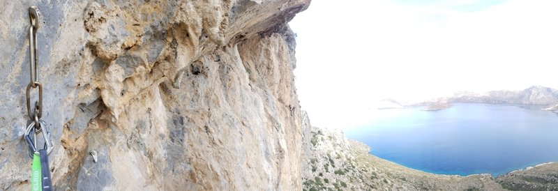Stone Free, like most rats at the crag enjoys a quick clip anchor and fantastic view.