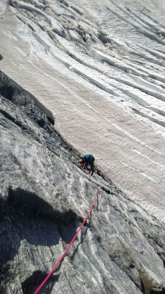 Juggy metamorphic texture at the top of pitch one.