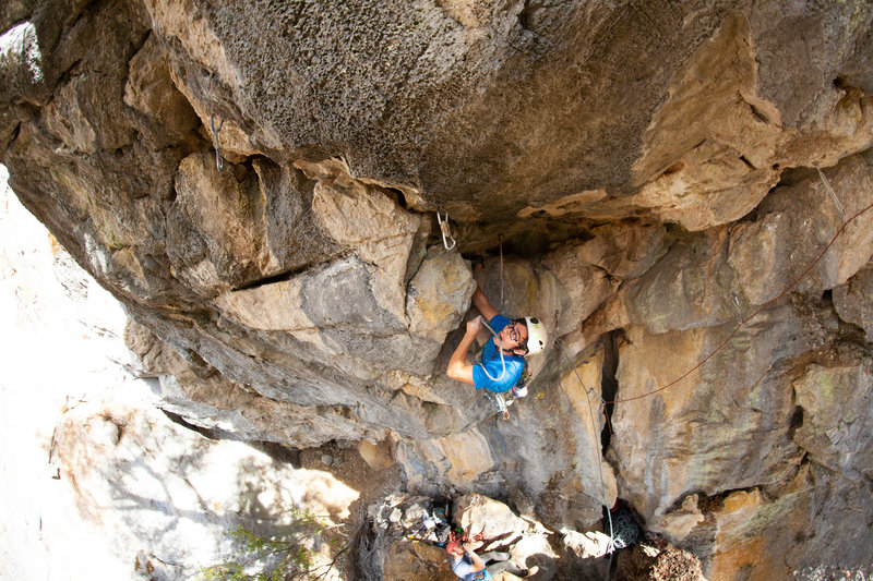 Thomas gunning through the first roof section of Heat Stroke Of Genius