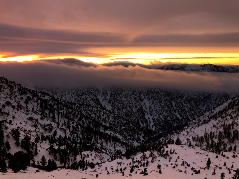 Sunrise on the way up.