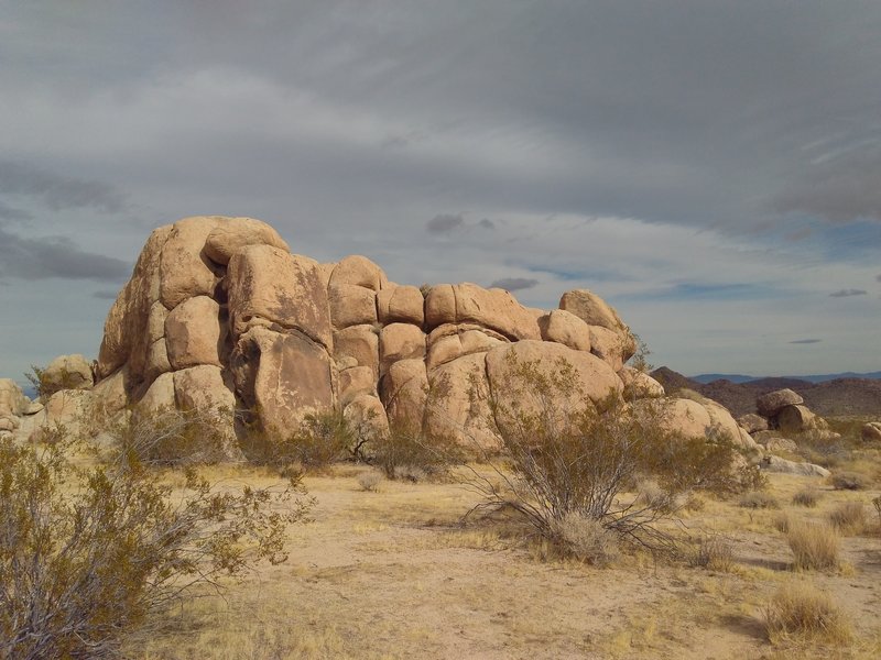 South face of Curelom Rock with Cumom Rocks in the distance, Joshua Tree NP