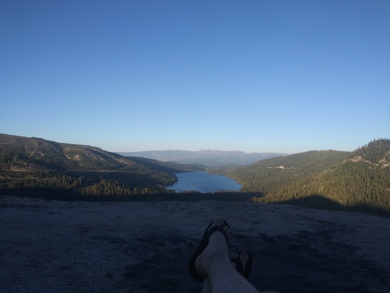 Watching the sun set over Donner Lake is a highly recommended activity after an evening at Star Wall