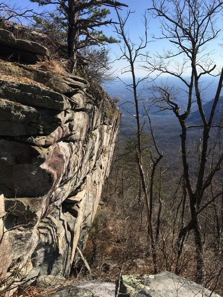 This is the south face of Eagle Rock's Upper Tier, looking east. Bittersweet Retreat, Too Short to Start, and Shiloh ascend this side.