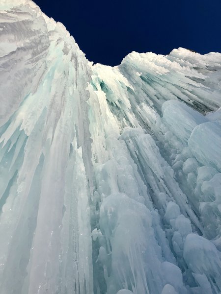 Some crazy ice formations on the final pitch