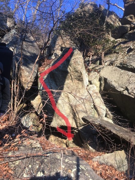 Route starts back in the cave on biggest hug