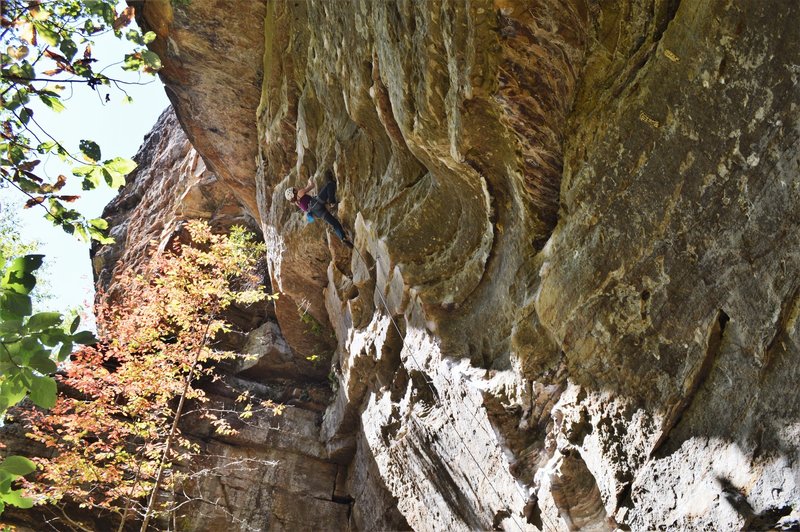 Steph sending the route