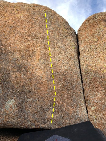 If you look close you can see the chalked holds, very very thin.