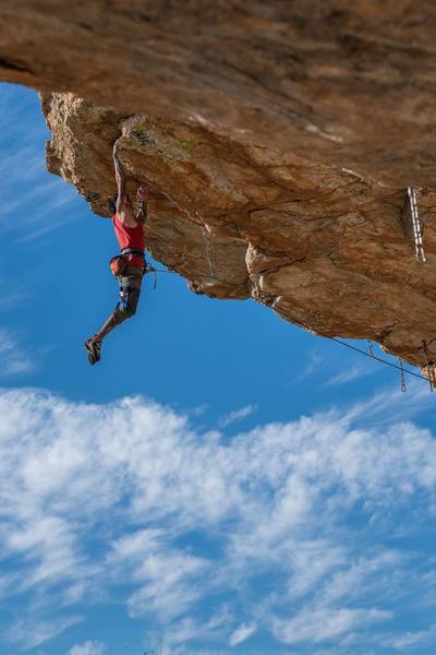 About to hit the finishing crux of the route.