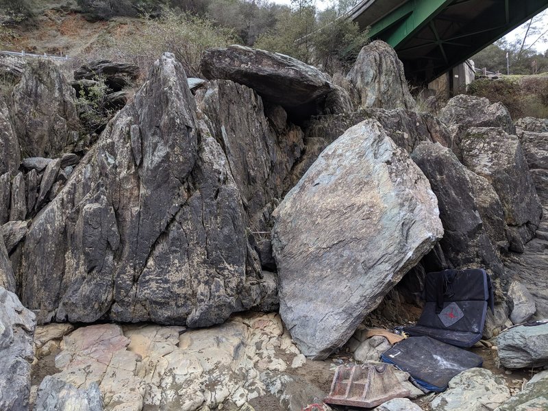 Triangle Boulder & leaning Boulder