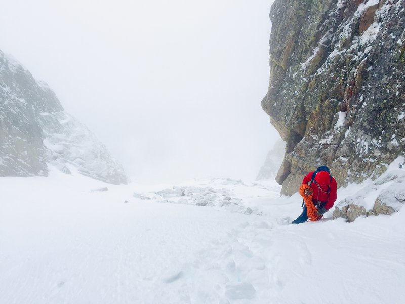 Coiling the ropes at the base