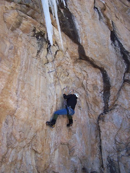 Jim working through the crux.