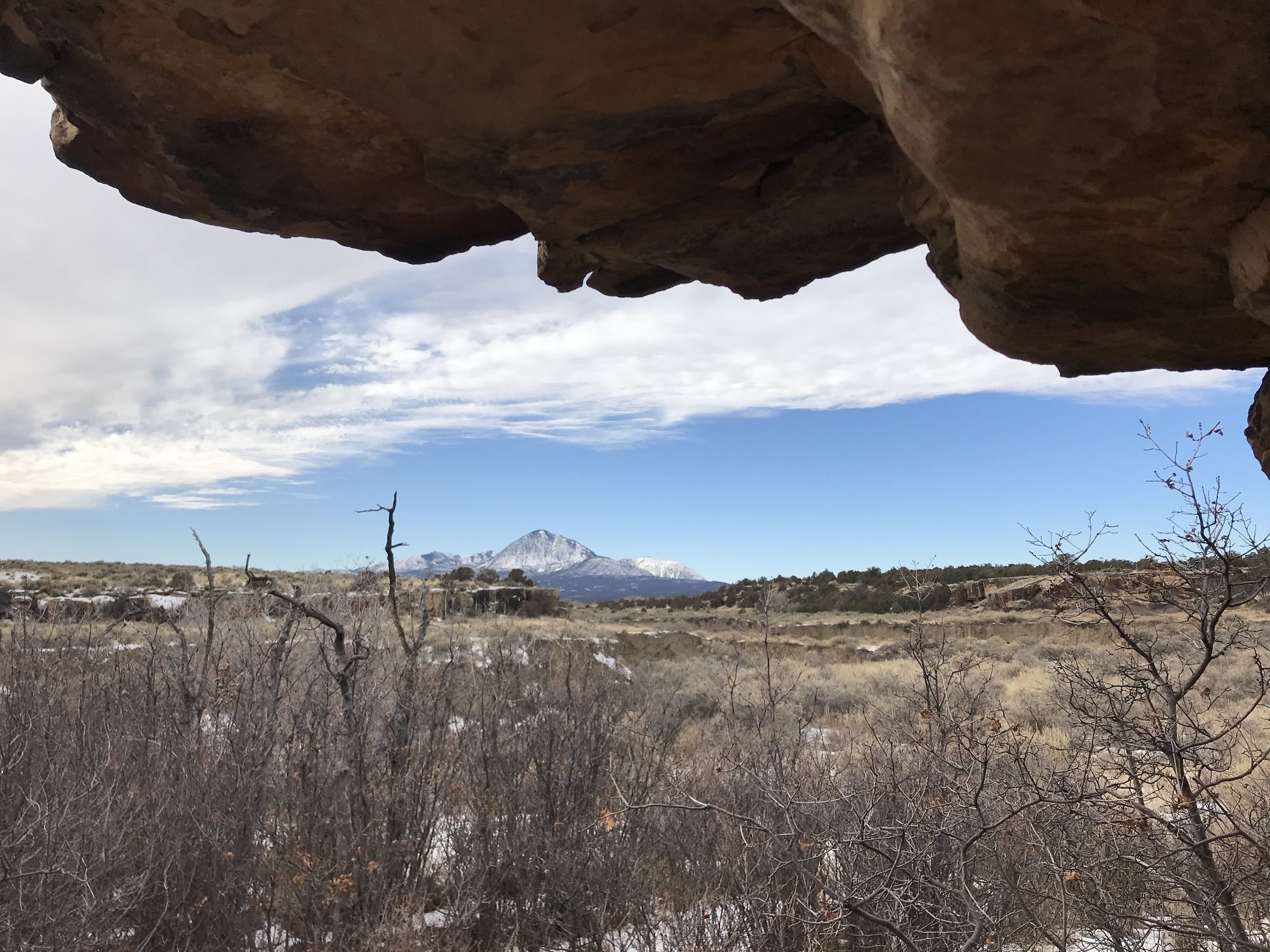 Beautiful view of Sleeping Ute Mtn. from the Overhang.