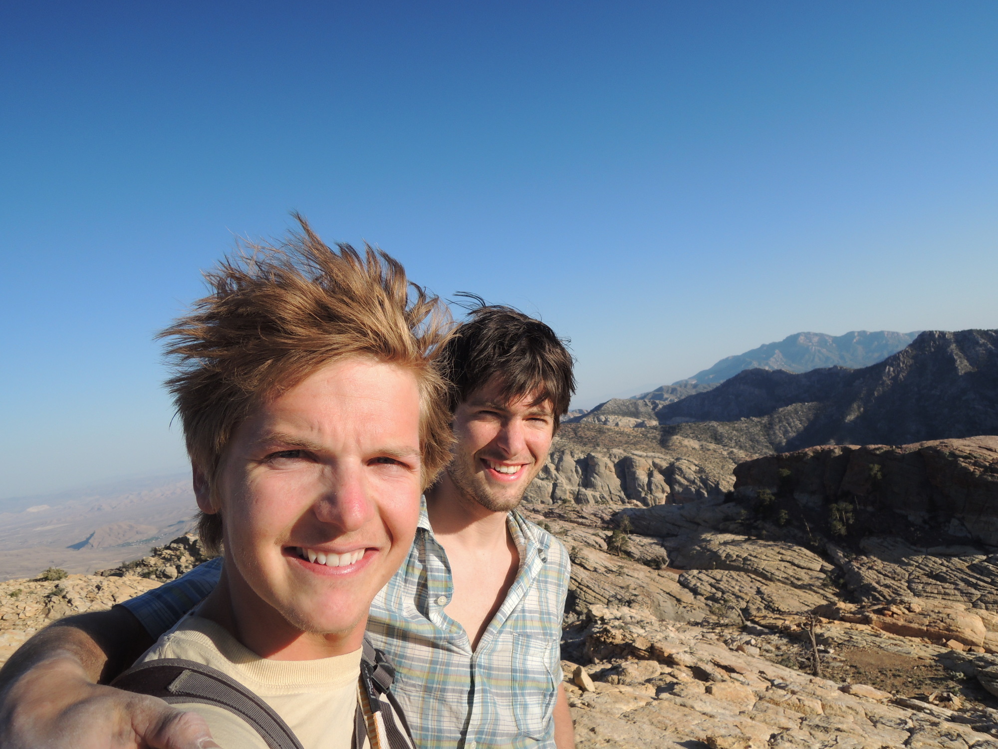 Original Route, Rainbow Wall, summit photo me and Kevdog. One of my