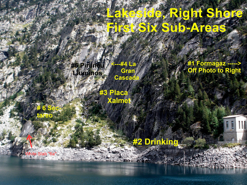 First Six sub-areas as you walk along the right shore of the lake