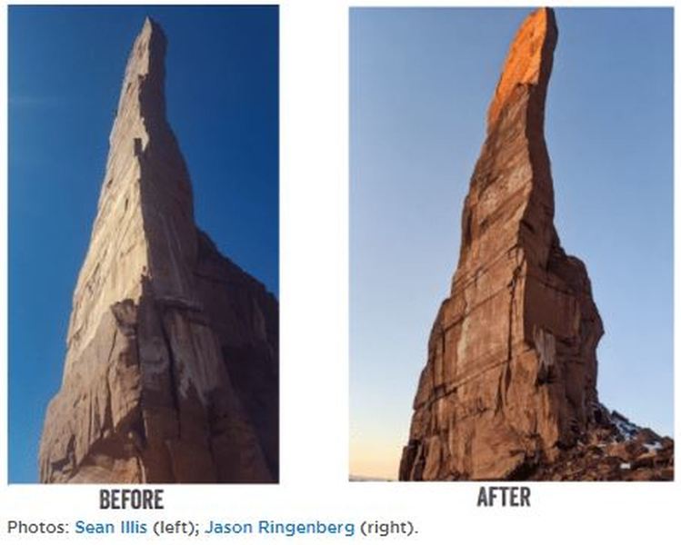 Before and After the flake on P1 fell.
