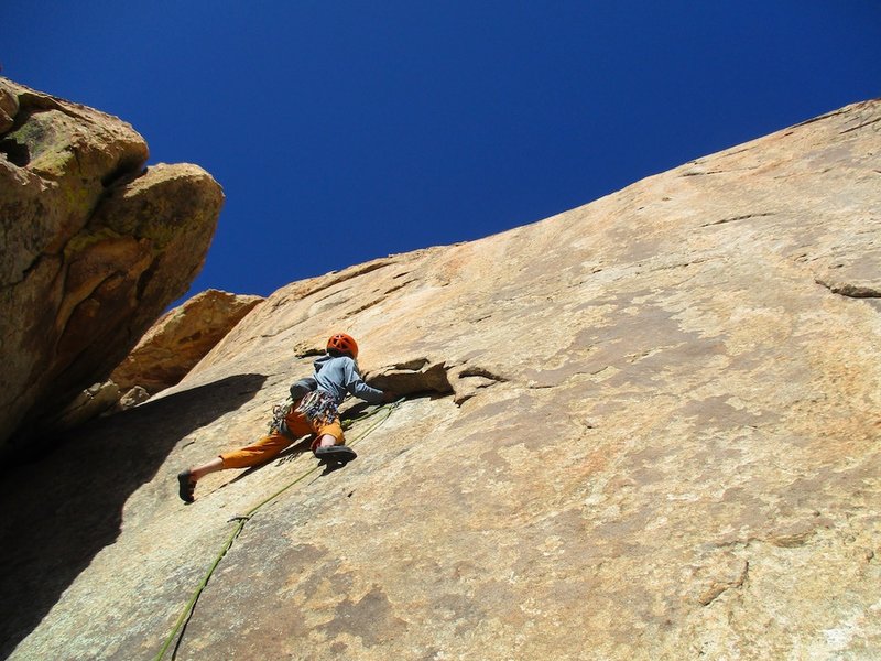 The undercling section at start of route. This is the part you bring gear for.