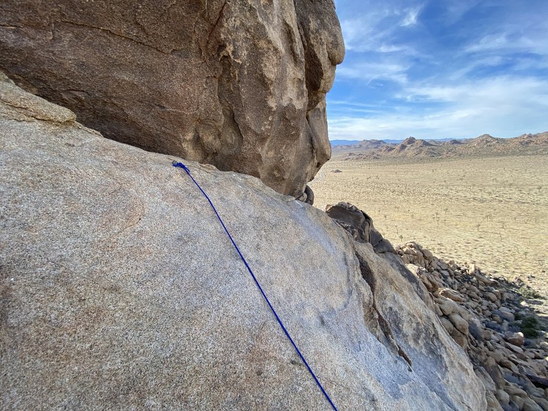 Home Depot bail rope found on the route under the rap off the back of the Left Buttress.  Bet there is a story behind this.