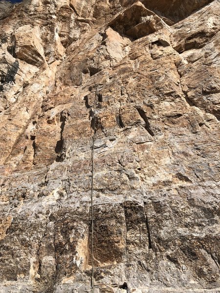 Rope line on the route to the top