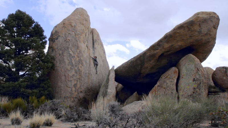 Jake Love free soloing up the Long Ship Crack.