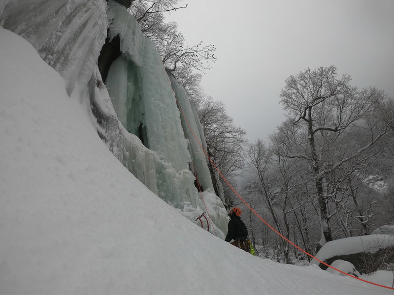 Climbing in 01E The Workout Wall, * VT Ice and Mixed