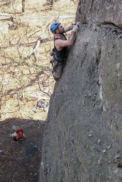 Alex plugging gear on Brian's route