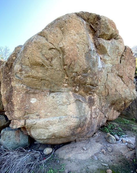 The tallest section of discourse. Can be climbed on its own from a sit start down left (in picture) to the upper right. Still a v1 -2 like the full traverse.