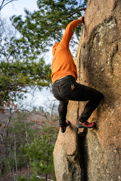 Hit a finger pocket, and use it to pull up to the top.