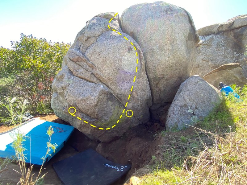 Crawl from crimp rail up and over the bulge.