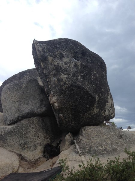 Right side of the boulder