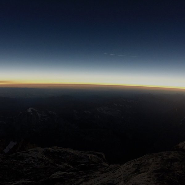 The 2017 Eclipse from the summit. This was at noon on a clear sunny day!