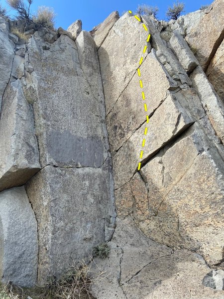 Whack Cracks, a solid fun route in the quarry.