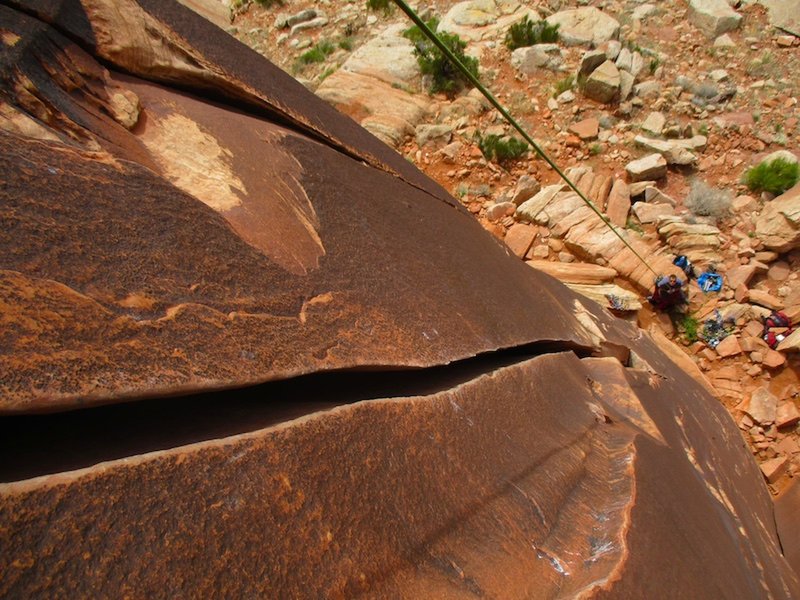 Looking down the fist crack splitter section.