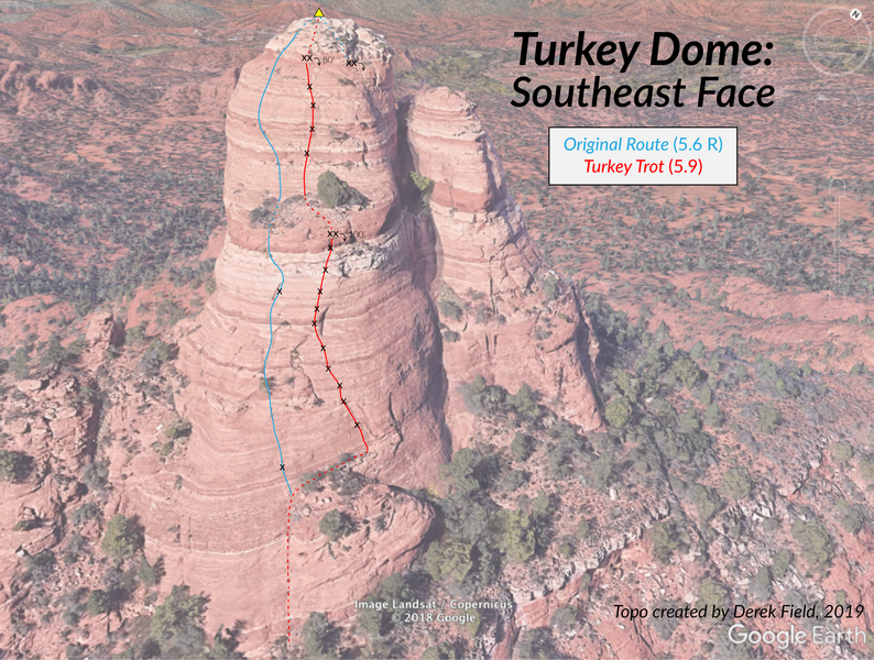 Phototopo for the southeast face of Turkey Dome.