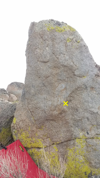 Left hand on the arete, right hand on the X to start