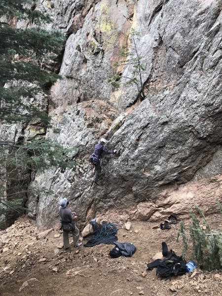 Starting up the route.