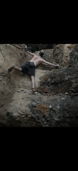 Topping out this easy route without matching.