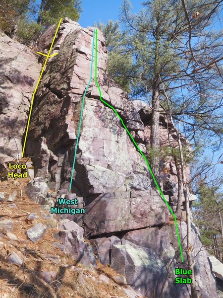 Blue Slab, West Michigan, Loco Head.
<br>
<br>
I think Loco Head is supposed to end at the top of the chimney, but continuing up to the top of the platform above is a better finish.
