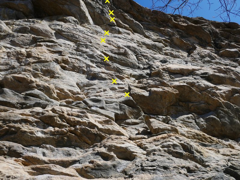 Razor's Edge topo: note, first bolt is out of frame (down to the left)