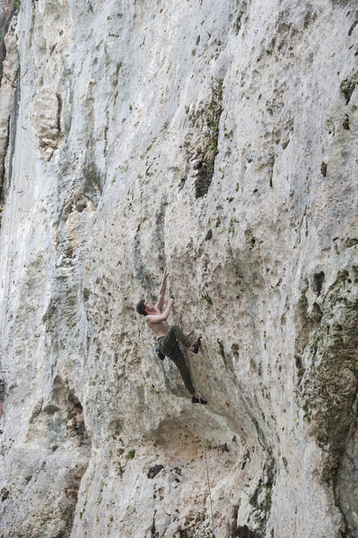 Dylan Fant getting over the crux during out Feb. 2020 trip