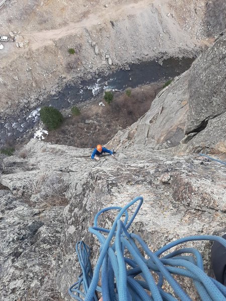 Taken from top of last pitch. It's an airy route.