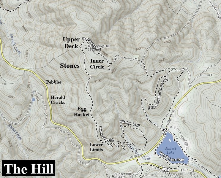 Overview map of the Hill. The only area not shown is the Outer Limits ...