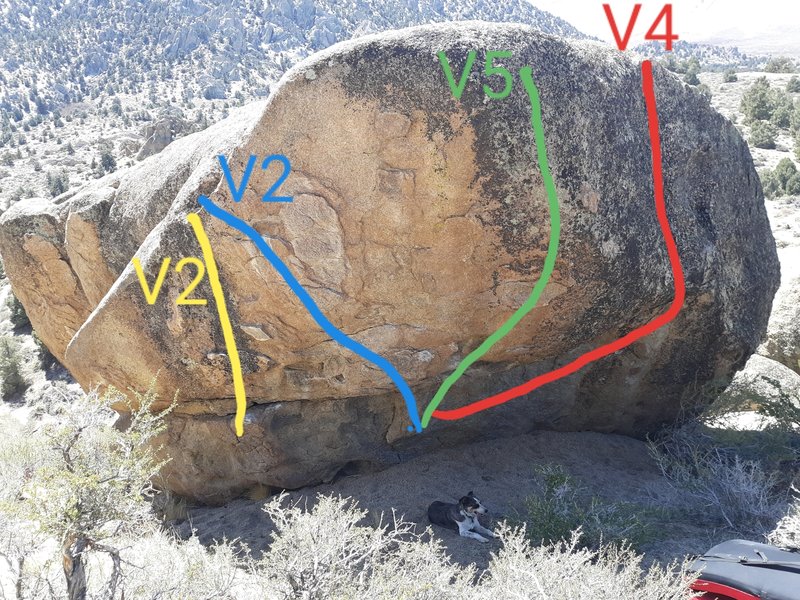 There are likely more lines/ linkups on this awesome boulder!
