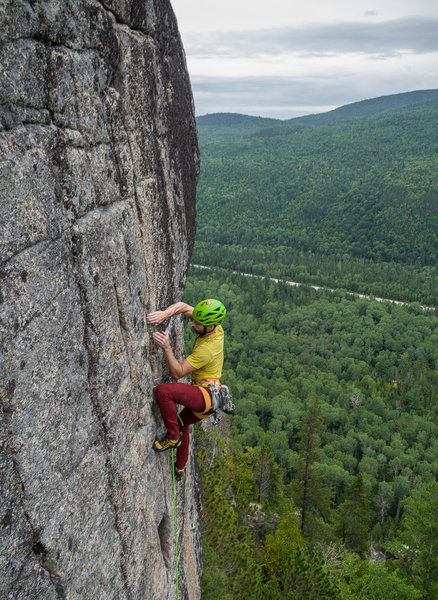 Dan Morin on the 3rd ascent of the route if im right. Sept 2018.