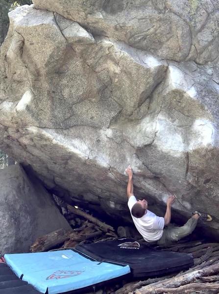 Setting up for the crux throw