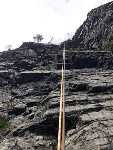 Rap off of the RIB. Must use double ropes rap