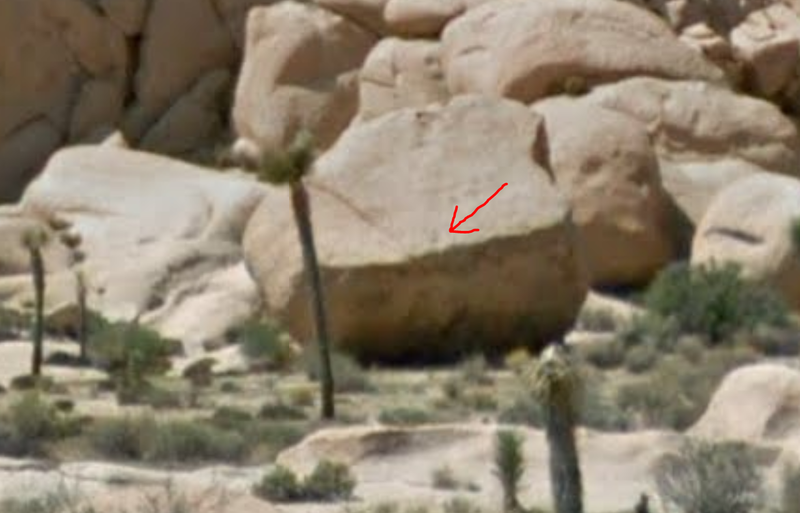Dish Mantel as seen from Google street view.  The red arrow is pointing to the dish, which appears as a small dot in the photo.