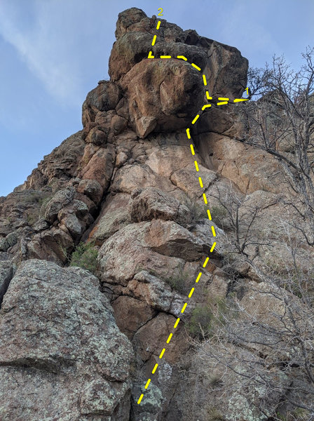 Note that the route circles a rock that vaguely resembles a manatee.