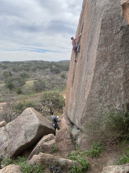 Jason James (ATX) belayed by Mike Scott (Ft.W)